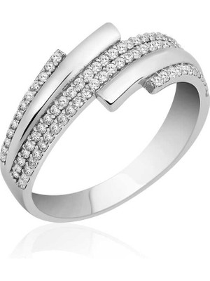 Gümüş Zirkon Taşlı Bayan Yüzük