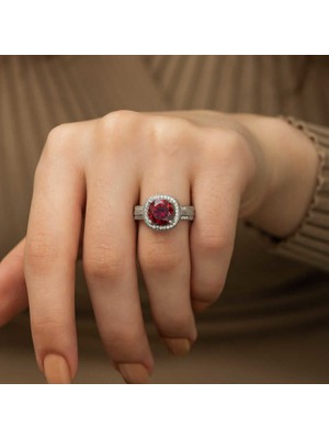 Gumush Gümüş Baget Yuvarlak Bayan Yüzük