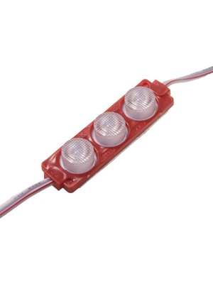 Motorobit 3W Mercekli Modül 3'lü LED - Kırmızı 12V
