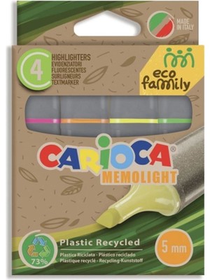 Carioca Eco Family Fosforlu Marker 4'lü