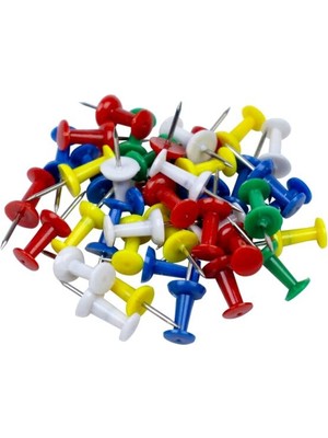 Linea Renkli Harita Çivisi 40 Adet Standart Boy Metal Uç Ergonomik Başlıklı Set