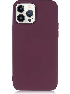 Case World Caseworld Apple iPhone 13 Pro Kapak Içi Kadife Lansman Lux Silikon Kılıf - Mürdüm