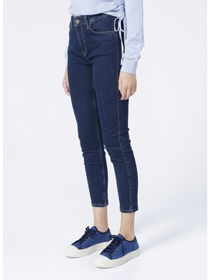 Lee Kadın Koyu Mavi Scarlett High Skinny Fit Denim Esnek Jean Kot Pantolon