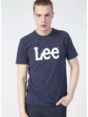 Lee Erkek Lacivert Regular Fit Bisiklet Yaka T-Shirt