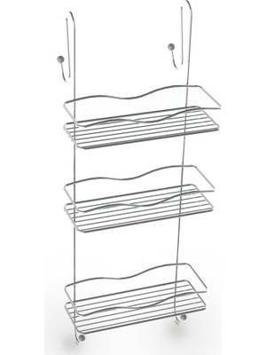 Evistro Duşakabin Banyo Rafı Şampuanlık 3 Katlı Askılı
