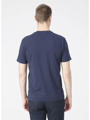 Lee Erkek Lacivert Regular Fit Bisiklet Yaka T-Shirt