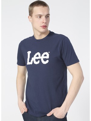 Lee Erkek Lacivert Regular Fit Bisiklet Yaka T-Shirt