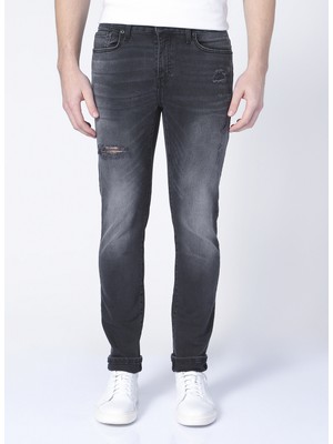 Aeropostale E-Luke Slim Fit Düz Antrasit Erkek Denim Pantolon