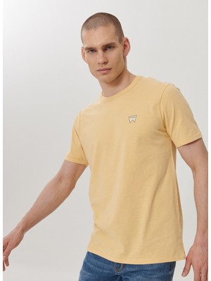 WRANGLER Erkek Sarı Regular Fit Bisiklet Yaka T-Shirt