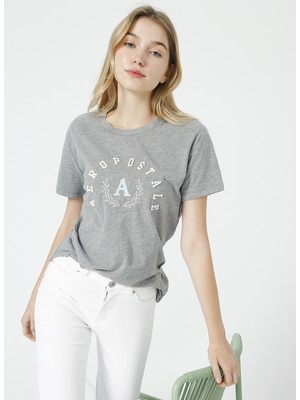 Aeropostale  Gri Melanj  Kadın T-Shirt