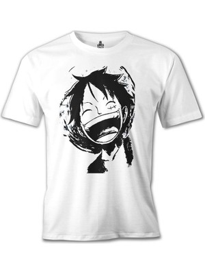 Llord T-Shirt T-Shirt One Piece - Luffy Laugh Beyaz Erkek T-Shirt