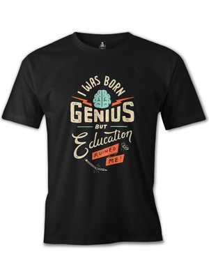 T-Shirt Yazı - Genius Siyah Erkek Tshirt