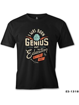 T-Shirt Yazı - Genius Siyah Erkek Tshirt