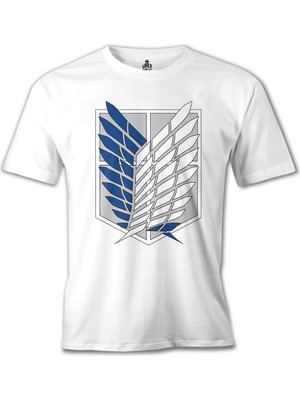 Llord T-Shirt T-Shirt Attack On Titan - Logo Beyaz Erkek T-Shirt