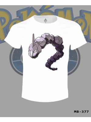 T-Shirt Pokemon - Onix Beyaz Erkek Tshirt