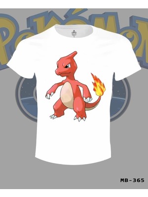 T-Shirt Pokemon - Charmeleon Beyaz Erkek Tshirt