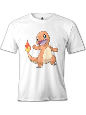 T-Shirt Pokemon - Charmander Beyaz Erkek Tshirt