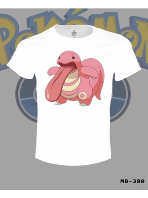 T-Shirt Pokemon - Lickitung Beyaz Erkek Tshirt