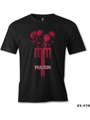 T-Shirt Marilyn Manson - mm Siyah Erkek Tshirt