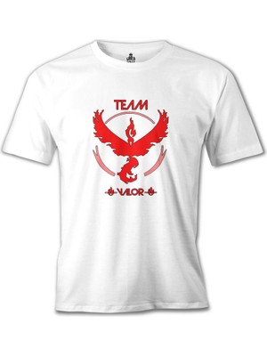 T-Shirt Pokemon Go - Team Valor Beyaz Erkek Tshirt