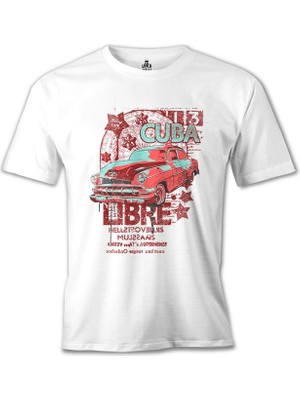 T-Shirt Küba - Araba Beyaz Erkek Tshirt