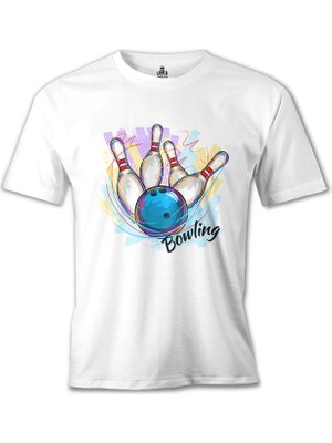 T-Shirt Bowling - Atış Beyaz Erkek Tshirt