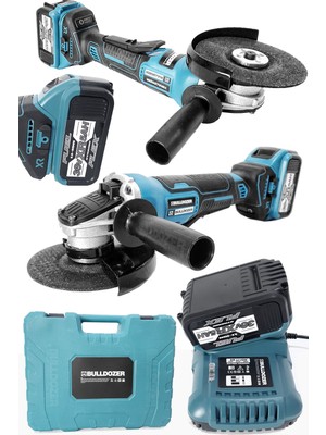 Bulldozer Profesyonel 36V Kömürsüz Çift Akülü Şarjlı Avuç Taşlama Spiral Brushless