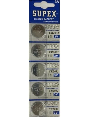 Supex Cr 2032 3 Volt Lityum Para Pil 5'li Paket SUPEX-241
