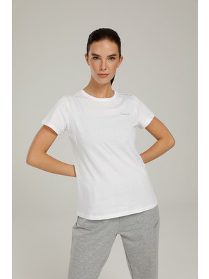 Lumberjack CT122 Basic C Neck T-Shır Beyaz Kadın T-Shirt
