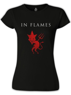 Llord T-Shirt Llordd T-Shirt In Flames Siyah Kadın T-Shirt