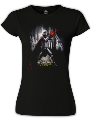Llord T-Shirt Llordd T-Shirt Star Wars - The Force Awakens 3 Siyah Kadın T-Shirt