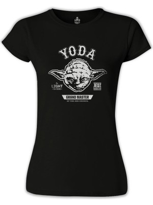 Llord T-Shirt Llordd T-Shirt Star Wars - Yoda 2 Siyah Kadın T-Shirt