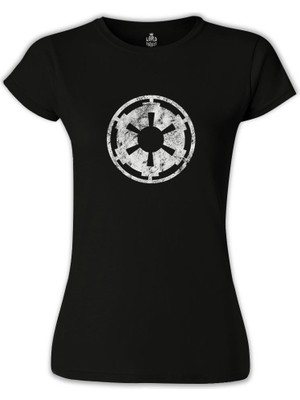 Llord T-Shirt Llordd T-Shirt Star Wars - Galactic Empire Logo Siyah Kadın T-Shirt