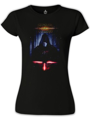 Llord T-Shirt Llordd T-Shirt Star Wars - The Force Awakens 9 Siyah Kadın T-Shirt