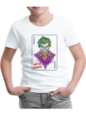 Llord T-Shirt Llordd T-Shirt Joker - In Cards Beyaz Çocuk T-Shirt
