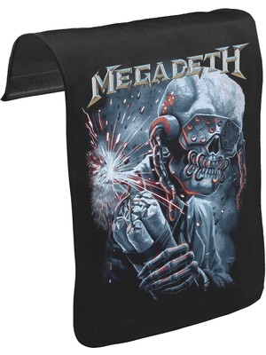 Lord T-Shirt T-Shirt T-Shirt Megadeth Unisex Siyah Tak-Çıkar Postacı Çanta Kapağı Ck-38