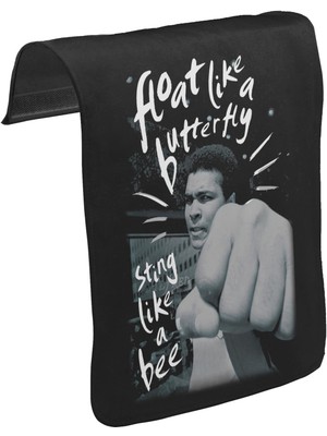 Lord T-Shirt T-Shirt T-Shirt Muhammad Ali - Float Like A Butterfly Unisex Siyah Tak-Çıkar Postacı Çanta Kapağı CK-819