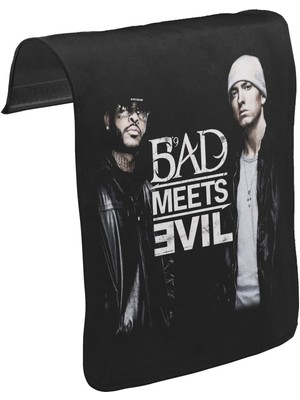 Lord T-Shirt T-Shirt T-Shirt Bad Meets Evil Unisex Siyah Tak-Çıkar Postacı Çanta Kapağı CK-902