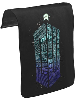 Lord T-Shirt T-Shirt T-Shirt Dr.who - Bow Ties Unisex Siyah Tak-Çıkar Postacı Çanta Kapağı CK-440