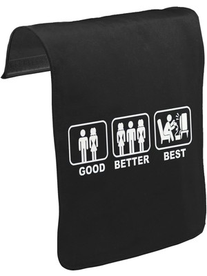 Lord T-Shirt T-Shirt T-Shirt Good Better Best Unisex Siyah Tak-Çıkar Postacı Çanta Kapağı CK-754