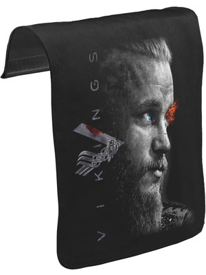 Lord T-Shirt T-Shirt T-Shirt Vikings - Ragnar Iı Unisex Siyah Tak-Çıkar Postacı Çanta Kapağı CK-750