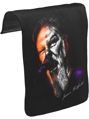 Lord T-Shirt T-Shirt T-Shirt Metallica - James Microphone Unisex Siyah Tak-Çıkar Postacı Çanta Kapağı CK-117