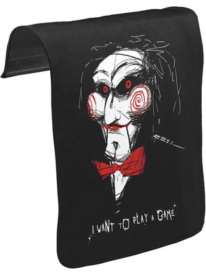 Lord T-Shirt T-Shirt T-Shirt Saw - Testere Oyun Unisex Siyah Tak-Çıkar Postacı Çanta Kapağı CK-1601