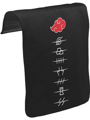 Lord T-Shirt T-Shirt T-Shirt Naruto - Hidden Villages Akatsuki Unisex Siyah Tak-Çıkar Postacı Çanta Kapağı CK-1649
