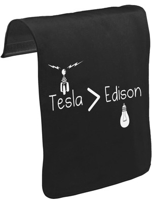 Lord T-Shirt T-Shirt T-Shirt Tesla > Edison Unisex Siyah Tak-Çıkar Postacı Çanta Kapağı CK-498