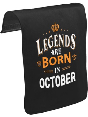 Lord T-Shirt T-Shirt T-Shirt Legends Born In October - King Unisex Siyah Tak-Çıkar Postacı Çanta Kapağı CK-1383