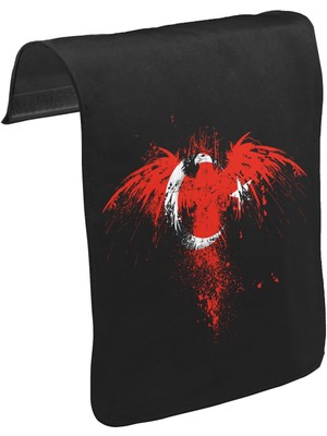 Lord T-Shirt T-Shirt T-Shirt Kartal Ay Yıldız Unisex Siyah Tak-Çıkar Postacı Çanta Kapağı CK-1066