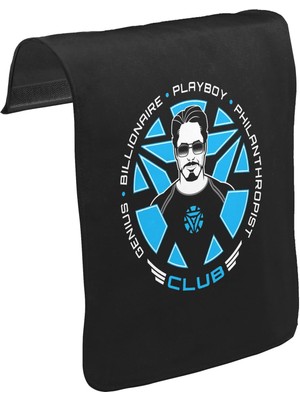 Lord T-Shirt T-Shirt T-Shirt Tony Stark - Club Unisex Siyah Tak-Çıkar Postacı Çanta Kapağı CK-1378