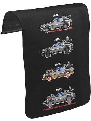 Lord T-Shirt T-Shirt T-Shirt Back To The Future - Kronoloji Unisex Siyah Tak-Çıkar Postacı Çanta Kapağı CK-1039