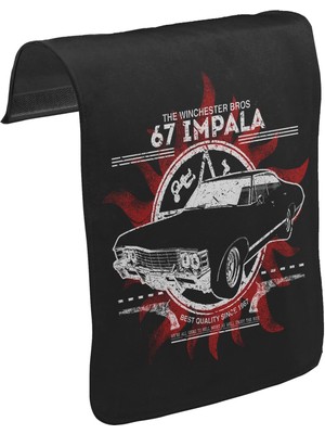Lord T-Shirt T-Shirt T-Shirt Supernatural - 67 Impala Unisex Siyah Tak-Çıkar Postacı Çanta Kapağı CK-775